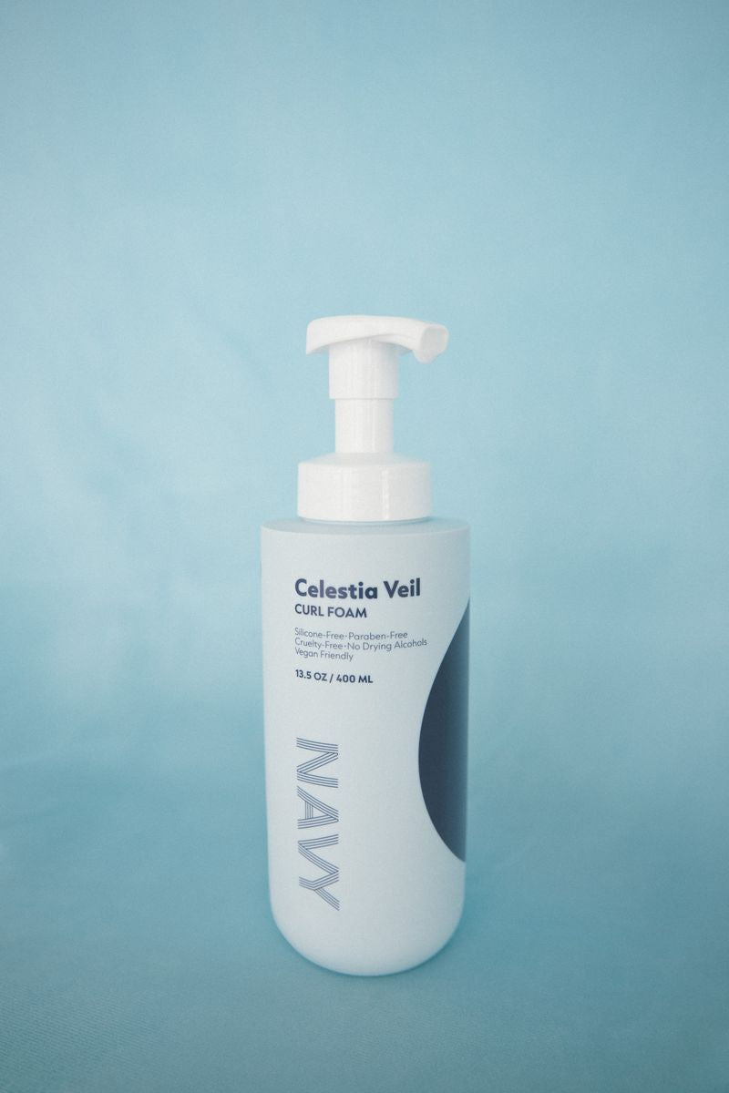 Celestia Veil Curl Foam – Navy Hair Care