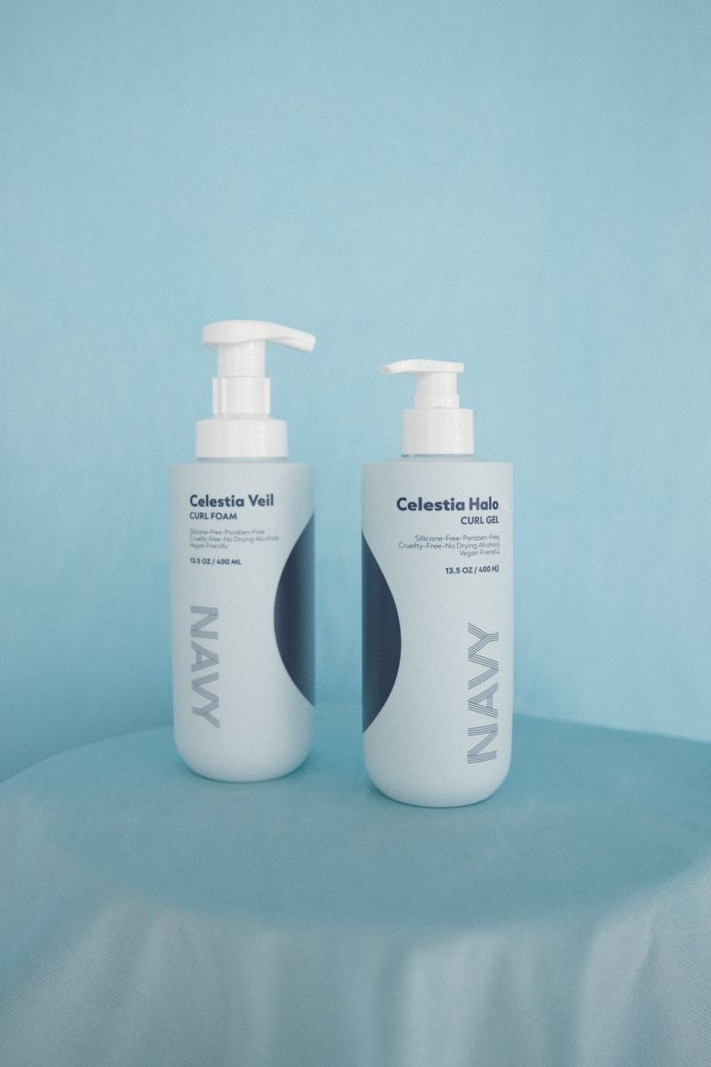Celestia Curl Foam and Gel Duo – Navy Hair Care