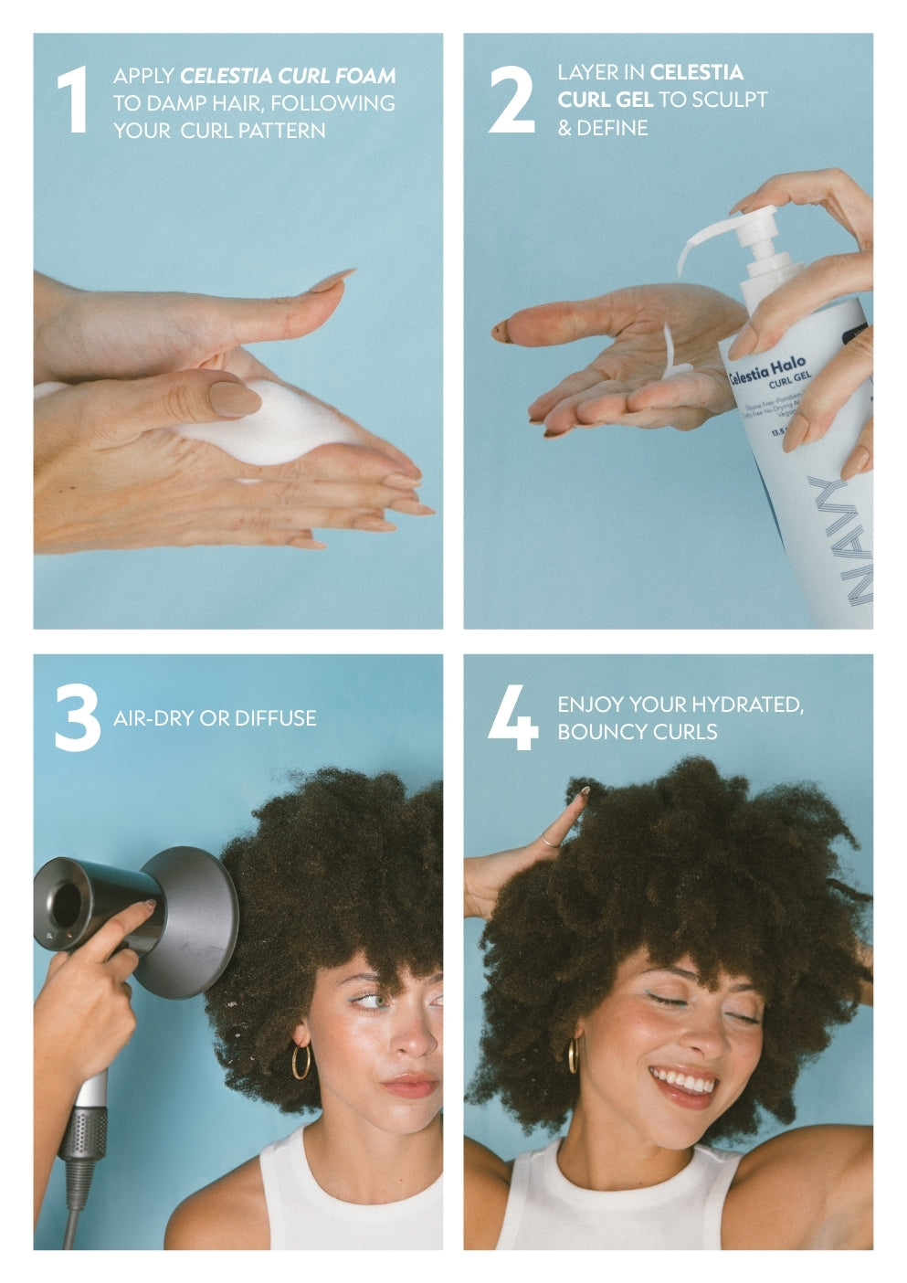 Celestia Curl Foam and Gel Duo – Navy Hair Care